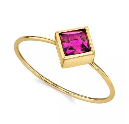 14K Gold Dip Cubic Zirconia Crystal Ring OEM Strass Ring
