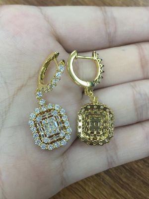 Witte CZ oorbellen 925 Sterling zilver klassieke stijl voor verloving en bruiloft