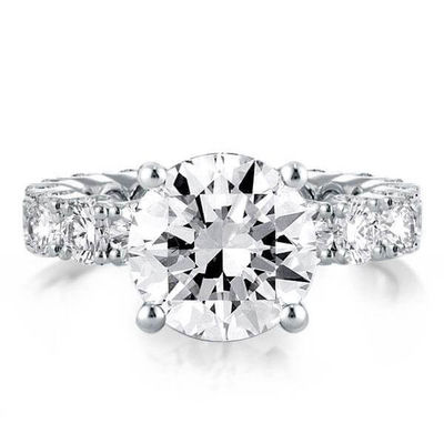 18k goud witte zircon eeuwigheid band 925 sterling zilver verlovingsringen