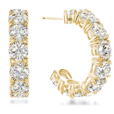 Grote witte diamant CZ Hoop oorbellen voor jubileumfeest in 925 Sterling zilver