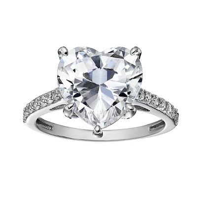 Micro Insert Inlay Technology Hart gesneden CZ Stone 925 Sterling zilver verlovingsringen