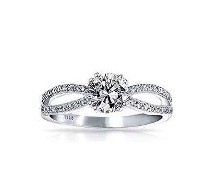 925 Sterling Silver Ring Micron Pave White Gold Plated voor vrouwen Bruiloft
