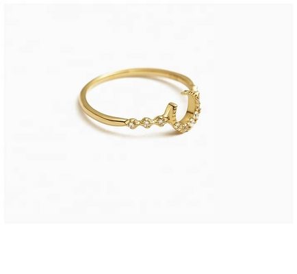 Mensen fijne Sterling zilver 925 Custom Moon Ring met 14k 18k 24k goud uit Brazilië 2022