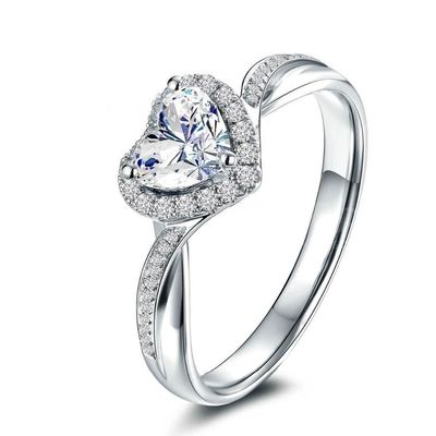 Hart Delicate Weeding Rings 925 Sterling zilveren sieraden voor vrouwen Mode accessoires