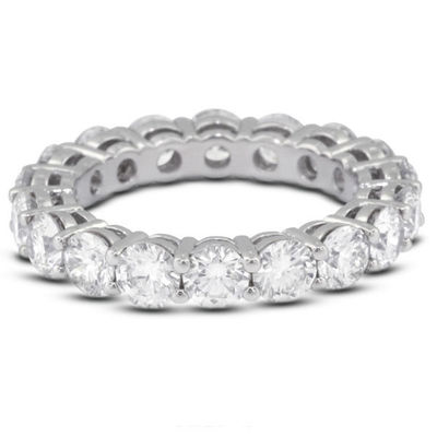 925 Sterling zilver 4mm CZ Eternity Band Ring Eco-vriendelijk Ja Plating Rose Gold