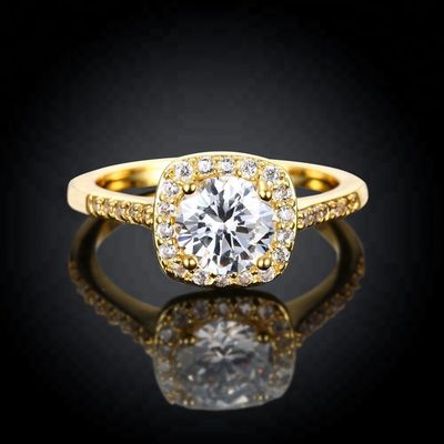 Diamant 18K vergulde ringen maat 5 - maat 10 Vrouwen verlovingsring