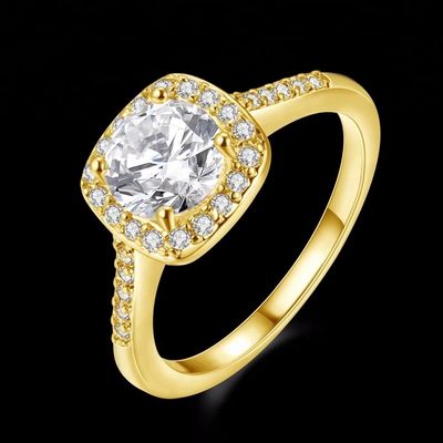 Diamant 18K vergulde ringen maat 5 - maat 10 Vrouwen verlovingsring