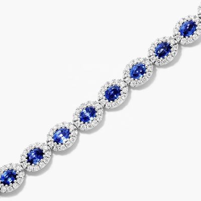 5.7mm Breedte Zircon Tennis Armband Oval Smaragd Wit 14K Goud Armband Vrouwen