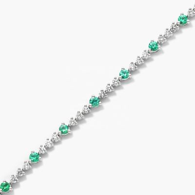 3 mm Witte Zircon Rubyn Tennis Armband Ronde Snijd Sterling Zilveren Tennis Armband