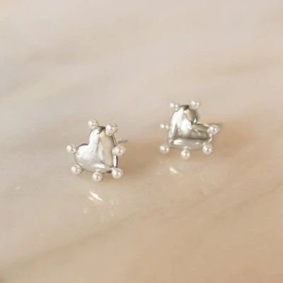 Hartvormige parels Stud oorbellen Handgemaakt in 925 Sterling zilver 14K goud Voor meisjes Mode fijne sieraden