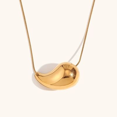 Gepersonaliseerde 18K Gold Teardrop Necklace 45+5cm Messing Teardrop Necklace