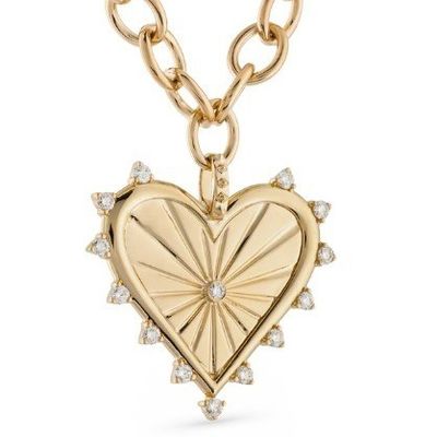 18K goud wit CZ Spiked Love Heart Charm ketting 925 Sterling zilveren hangers