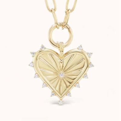 18K goud wit CZ Spiked Love Heart Charm ketting 925 Sterling zilveren hangers