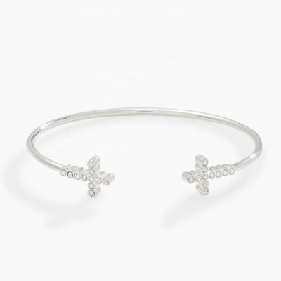 925 14K Goud Kruis Armband Armband Met Pave Crystal Zircon Voor Vrouwen