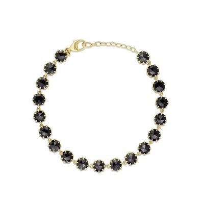 Thorn CZ Diamant Tennis Armband Rhodium Plated Zwarte Edelsteen Armband
