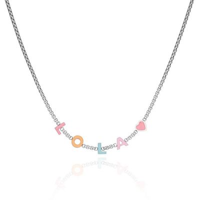 Gepersonaliseerde naam Ketting Individuele letters Emaille Gepersonaliseerde gouden ketting Initialen