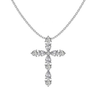 Aanpassen 925 Sterling zilveren kruis ketting 18k zilveren kruis en ketting dames