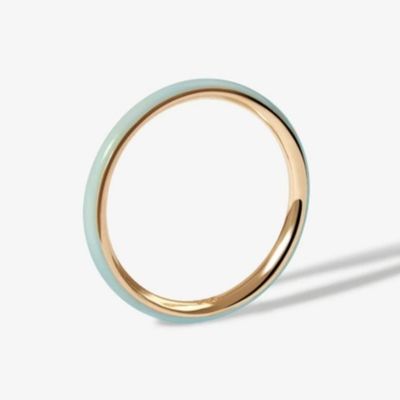 Roze 18K-goudgeplatte ringen met glazuur, solide 925 sterling zilveren stapelringen