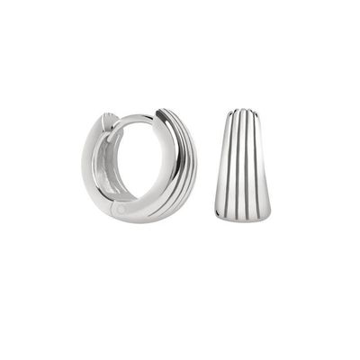 ECO 925 Sterling zilver Huggie oorbellen witgoud geplatteerd voor jubileum