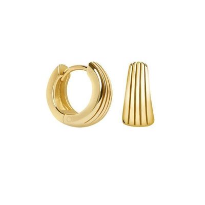 ECO 925 Sterling zilver Huggie oorbellen witgoud geplatteerd voor jubileum
