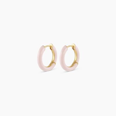 Gepersonaliseerd Logo Chunky 18K Goud geplatte Hoop Turquoise Emaille Kleur 925 Sterling Zilver Huggies oorbellen