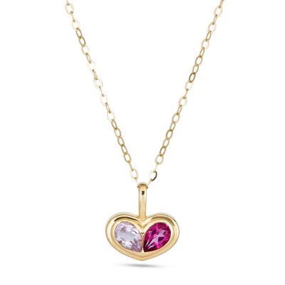 Valentijnsdag cadeau kleurrijke hartvormige edelsteen hanger halskettingen voor verloving