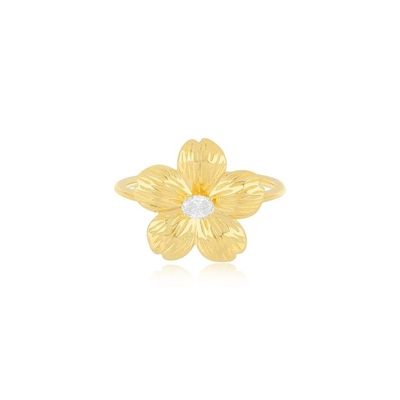 Forever Flower 18K goud geplatte ovaal CZ dames ring in 925 Sterling zilveren sieraden