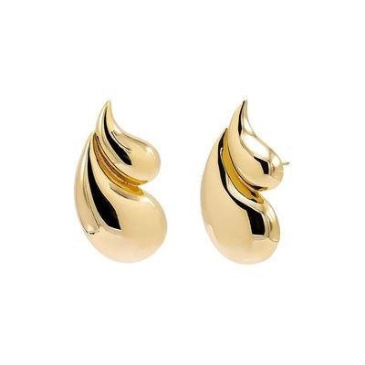2024 Double Teardrop Fashion 18K goud geplatte oorbellen en gepersonaliseerd logo aanvaarding