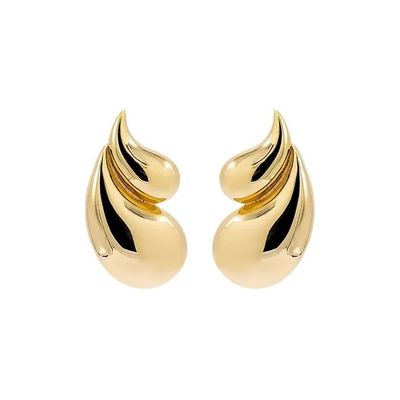 2024 Double Teardrop Fashion 18K goud geplatte oorbellen en gepersonaliseerd logo aanvaarding