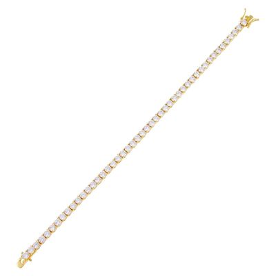 Hot Item 925 Sterling Zilver Plating Goud 3mm Cubic Zirconia Tennis Armband Voor Vrouwen