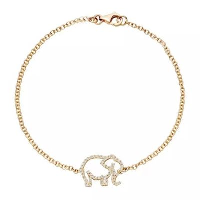 925 Sterling zilveren olifant armband met micro-insert technologie en witte diamant CZ