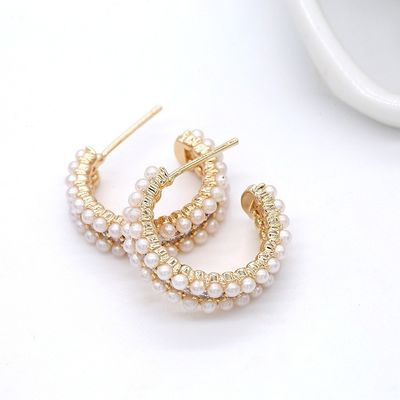 Vrouwen accessoires 925 Sterling zilver hoop oorbellen met moeder van parel helder CZ