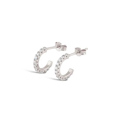 Handgemaakte 18K goud geplatte Mini Cubic Zircon kleine open hoop oorbellen met prinses snit