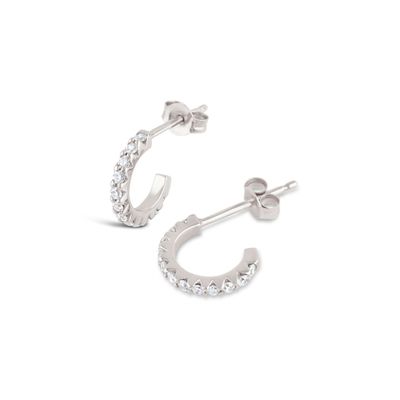 Handgemaakte 18K goud geplatte Mini Cubic Zircon kleine open hoop oorbellen met prinses snit