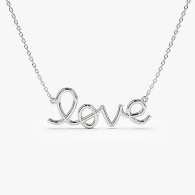 Solid 925 Sterling zilver 14K goud geplatte Liefdes hanger halsketting voor vrouwen Valentijnsdag cadeau