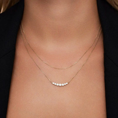 Minimalistisch 925 Sterling zilver Tennis hanger halskettingen voor vrouwen laag stapelbare halskettingen