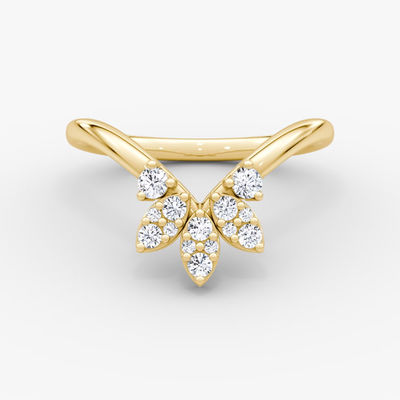 Nieuwe klanten ontwerpen elegante 925 Sterling zilver 18K goud bloemblaad kronen banden
