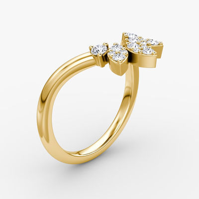Nieuwe klanten ontwerpen elegante 925 Sterling zilver 18K goud bloemblaad kronen banden