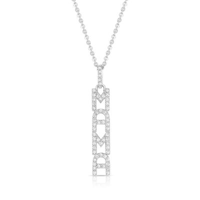 Elegante 925 Sterling zilver 14K goud MAMA Drijvende lange hanger halsketting