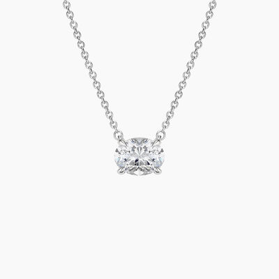 Oval gesneden 5A Wit kubisch Zirconia glanzend edelsteen hanger halskettingen voor vrouwen klassieke sieraden