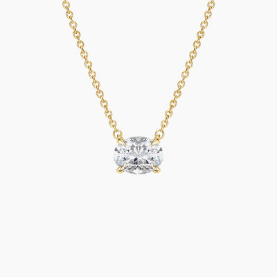 Oval gesneden 5A Wit kubisch Zirconia glanzend edelsteen hanger halskettingen voor vrouwen klassieke sieraden