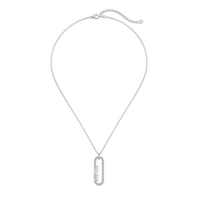 18k goud mama paperclip hanger halsketting in 925 sterling zilver