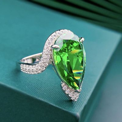 Luxe smaragd CZ diamanten ringen echt 925 sterling zilver handgemaakte sieraden voor vrouwen