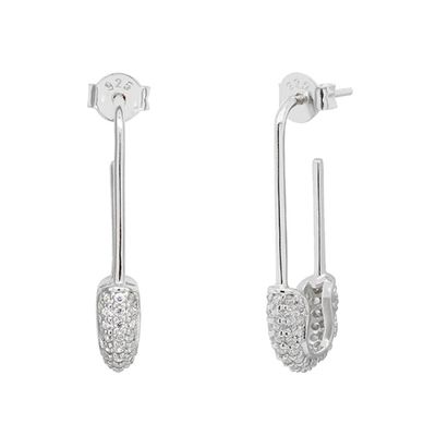 Vrouwen Hoop oorbellen in 925 zilver met heldere CZ Diamant Braziliaanse gele goud sieraden