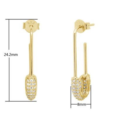 Vrouwen Hoop oorbellen in 925 zilver met heldere CZ Diamant Braziliaanse gele goud sieraden