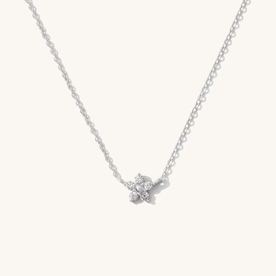 925 Sterling zilveren bloemenhalsketting uitstekend trendy rhodium bekleed voor verloving trouwfeest perfect cadeau voor vriendinnen