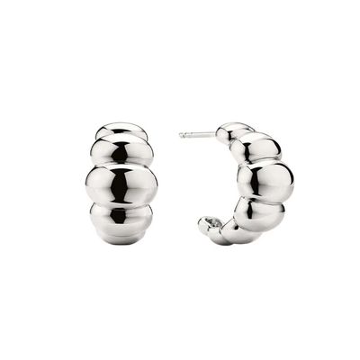 18K Gold Rhodium Plated Crescent Stud Ohrringe    Elegant Dome Hoop Ohrringe voor Vrouwen, Perfect voor alledaagse & Party