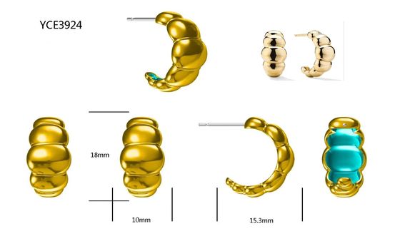 18K Gold Rhodium Plated Crescent Stud Ohrringe    Elegant Dome Hoop Ohrringe voor Vrouwen, Perfect voor alledaagse & Party