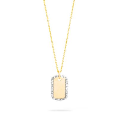 925 Sterling Silver Gold Rhodium Plated Zircon Engraved Necklace