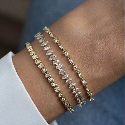 3mm Zirconia Tennisarmband 925 Zilver 14K Goud Verguld Unisex Sieraden